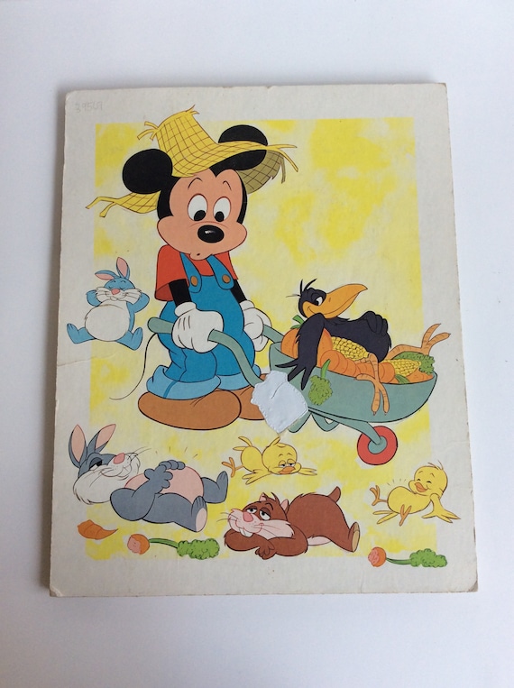 Vintage Puzzle, Walt Disney, Mickey Mouse, Gardening - Etsy