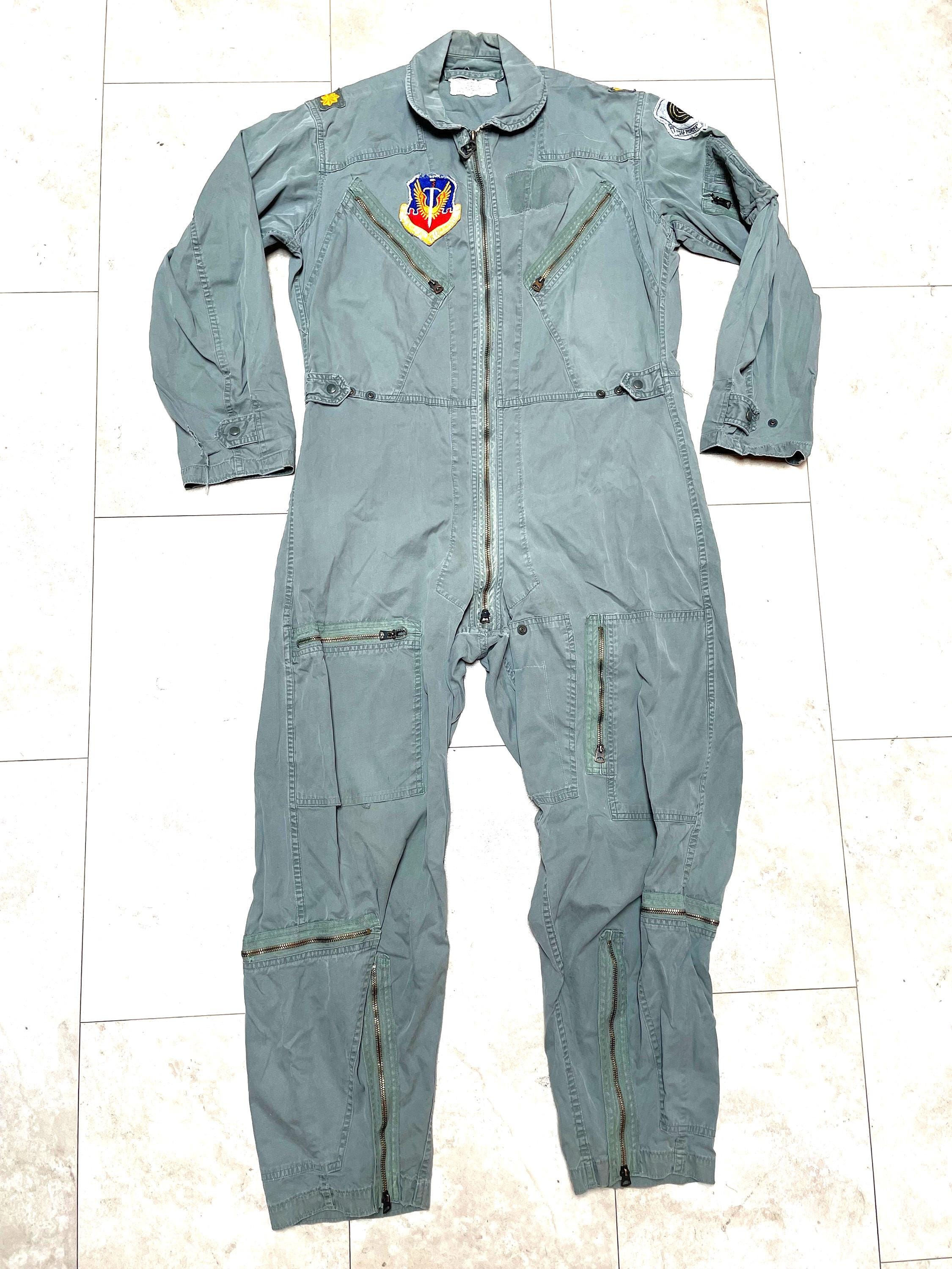 Vintage 60s K-2B Flight Suit: Air Force Green Jumpsuit, Patches