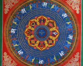 セール - 幸運を呼ぶ曼荼羅画 - ネパールの8つの縁起の良いシンボルの