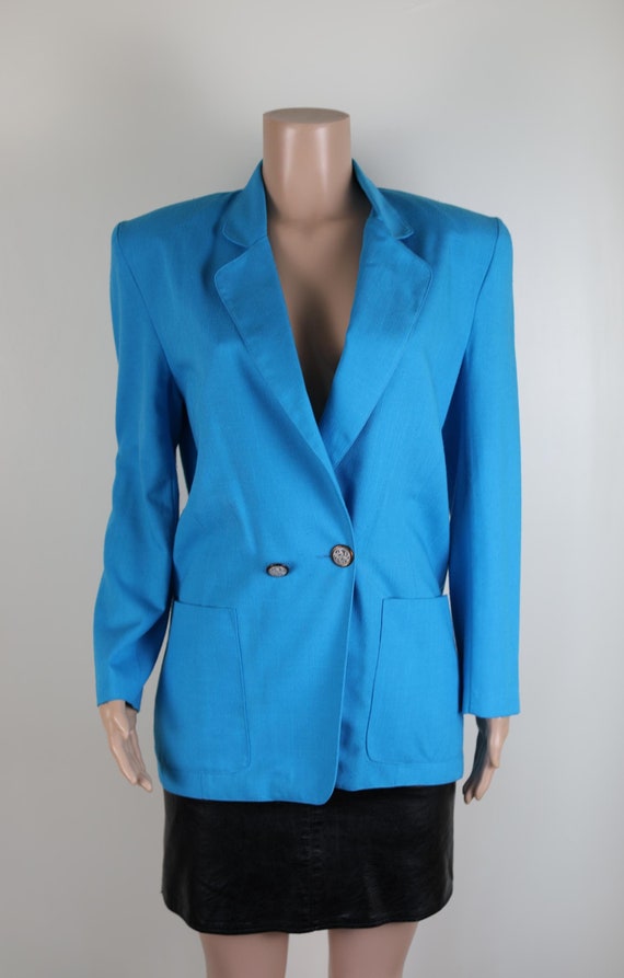 Vintage 80s Blue Jacket, Retro Blue Jacket, 80s Jacket, 90s Jacket