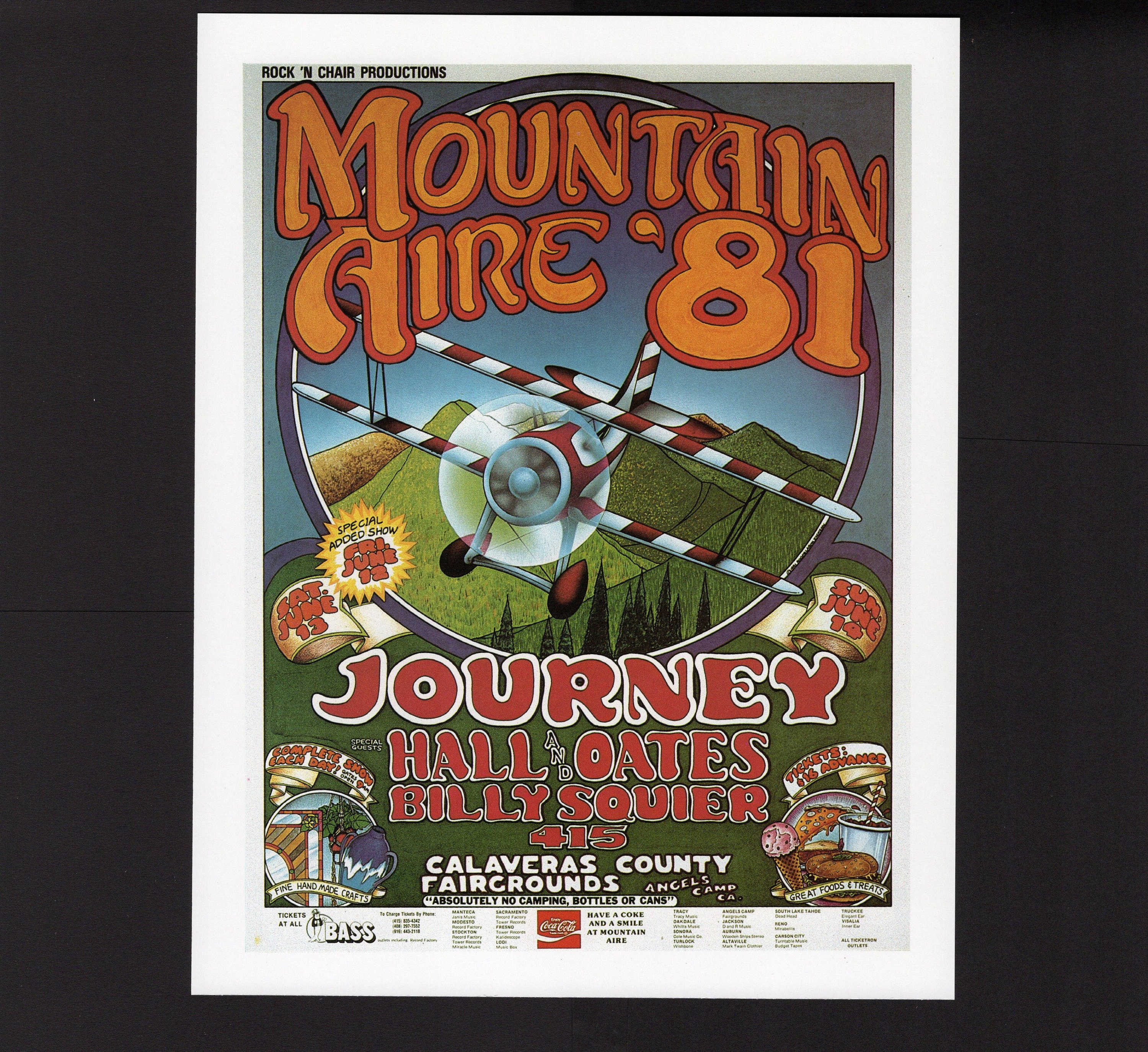 Journey Mountain Aire 81 Festival Concert Poster/ Hall & Oates