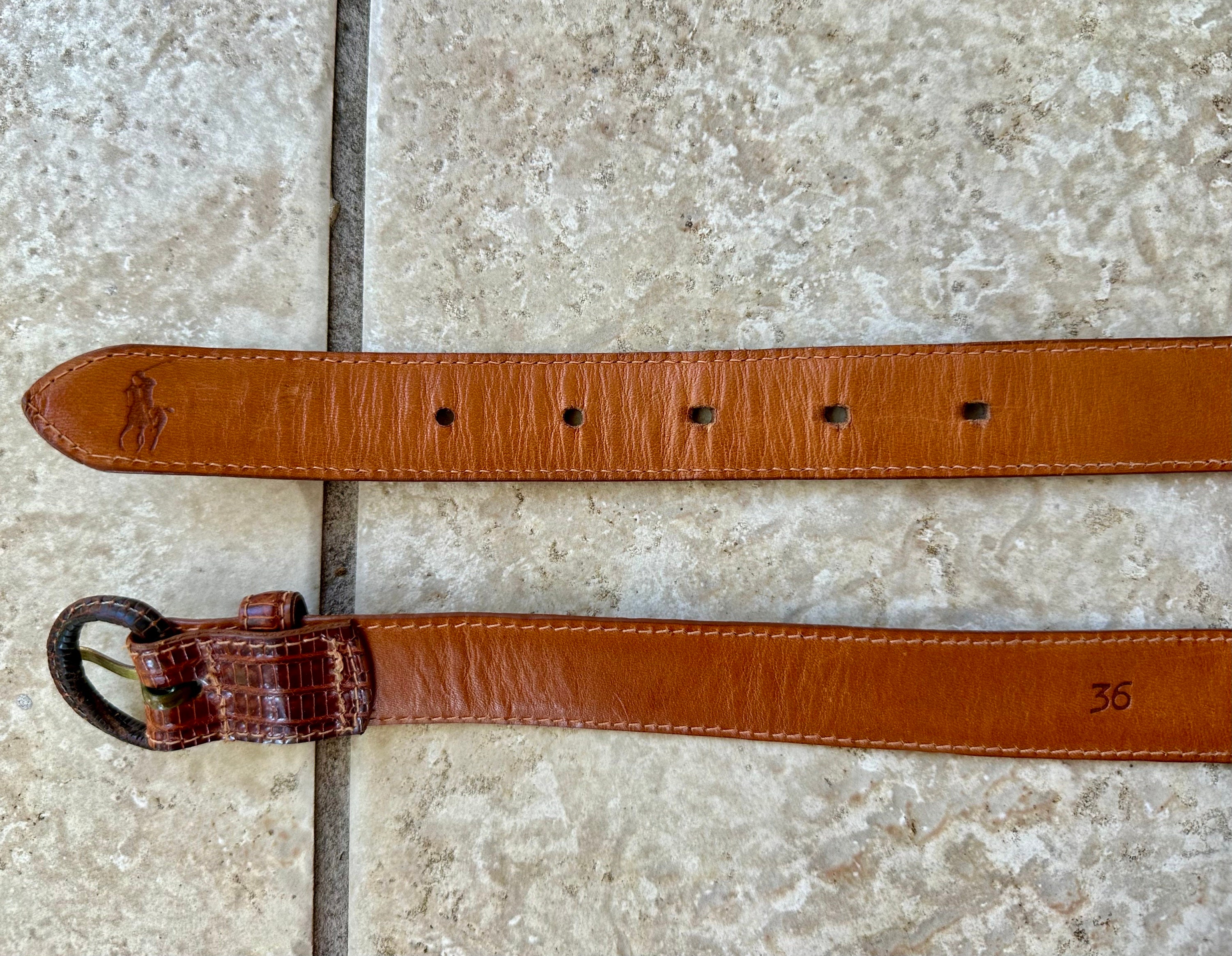 ヴィンテージ ポロ ラルフローレン ブラウン リザードベルト | サイズ