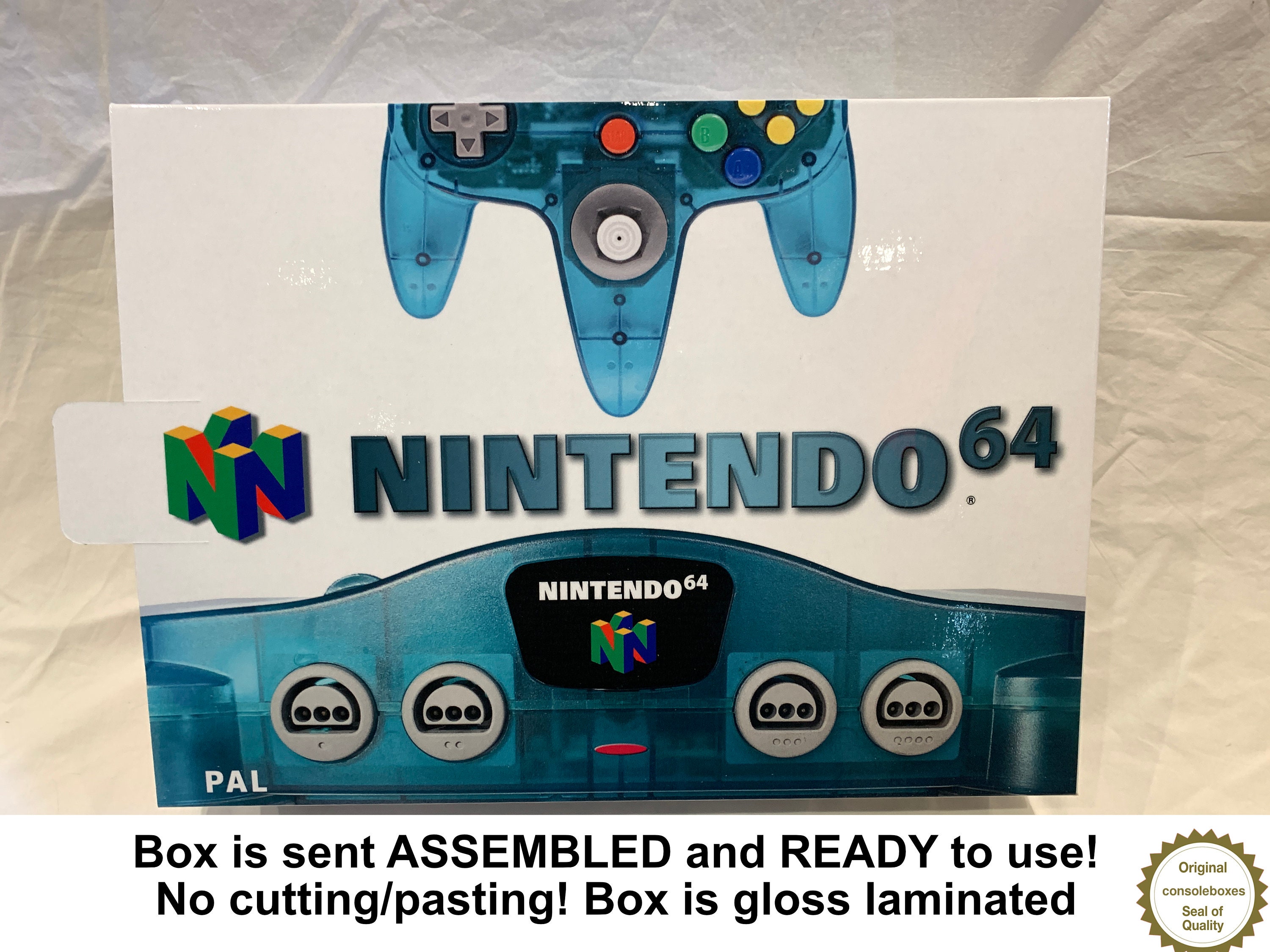 N64 Ice Blue Funtastic EMPTY CONSOLE BOX for Nintendo 64 ( Carton