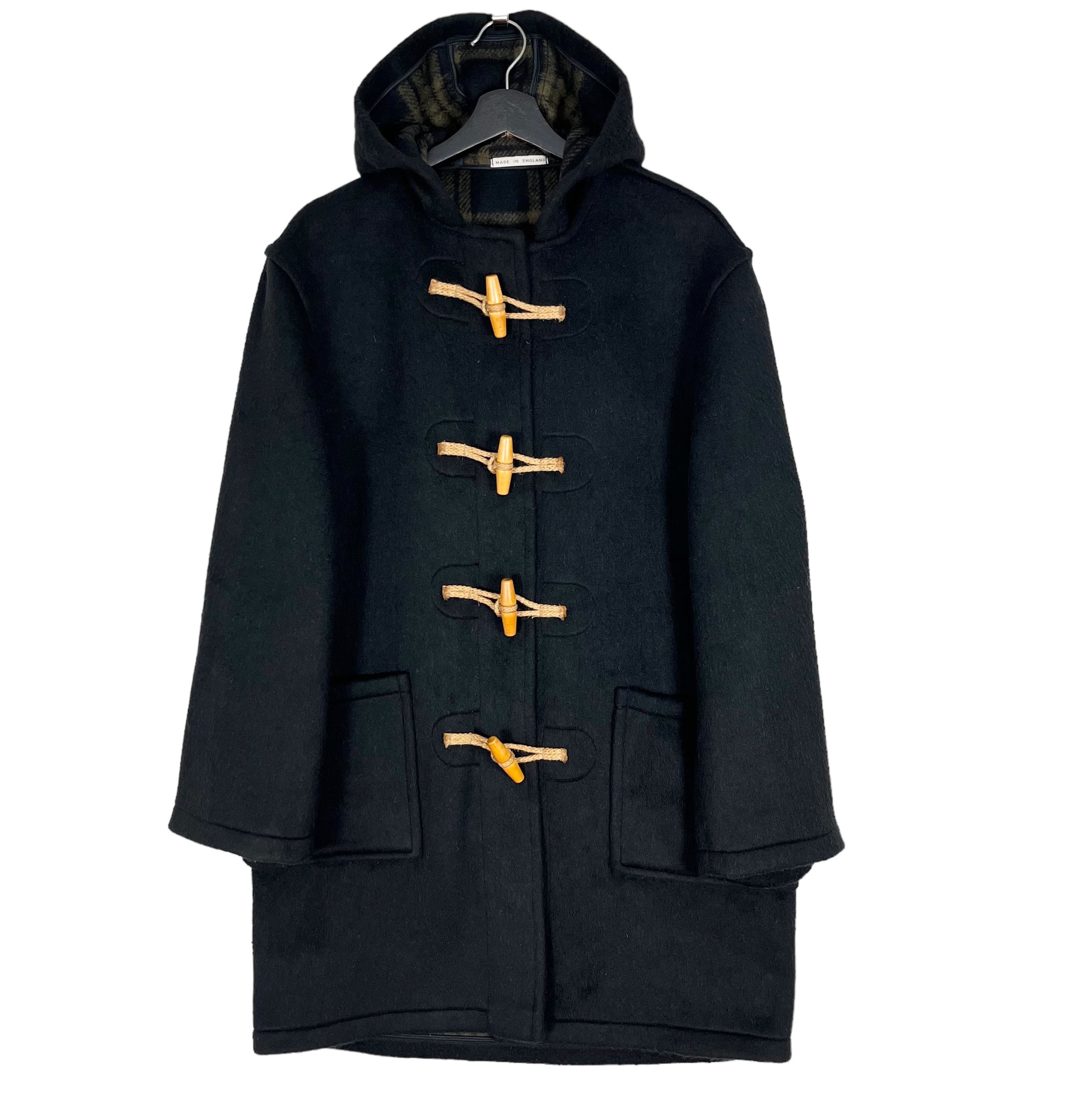 Montgomery Wool Winter Duffle Coat Black Size 36 USA Made in