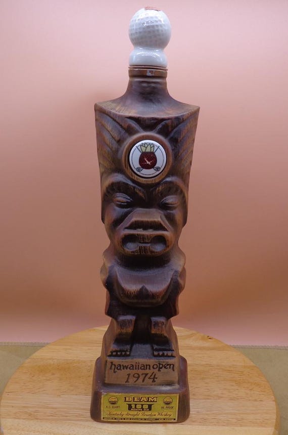 Vintage 1974 Hawaiian Open Commemorative Decanter Ceramic Tiki Jim