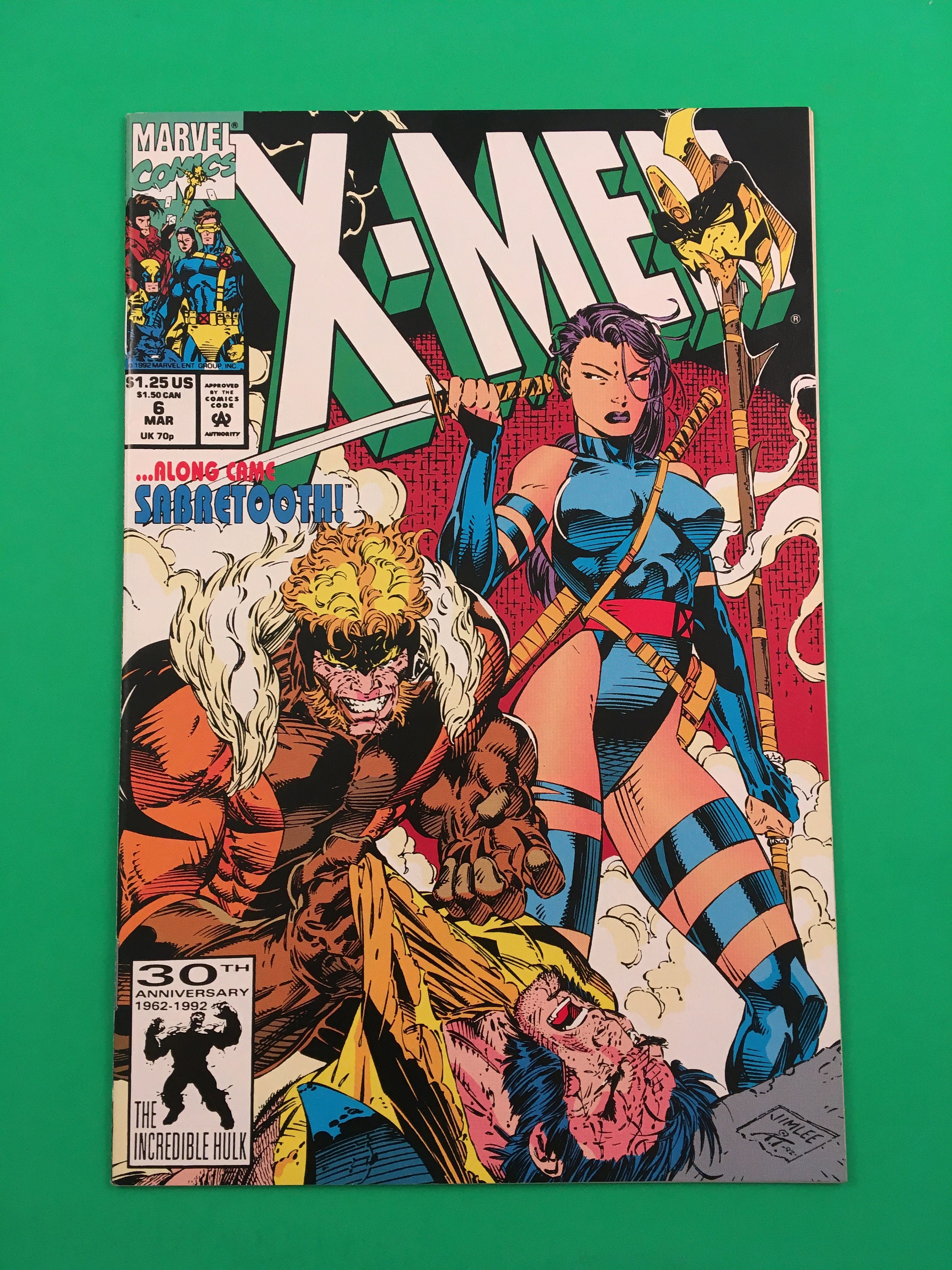 X-Men Issue 6 1992 Vintage Marvel Comics Sabertooth Wolverine Jim