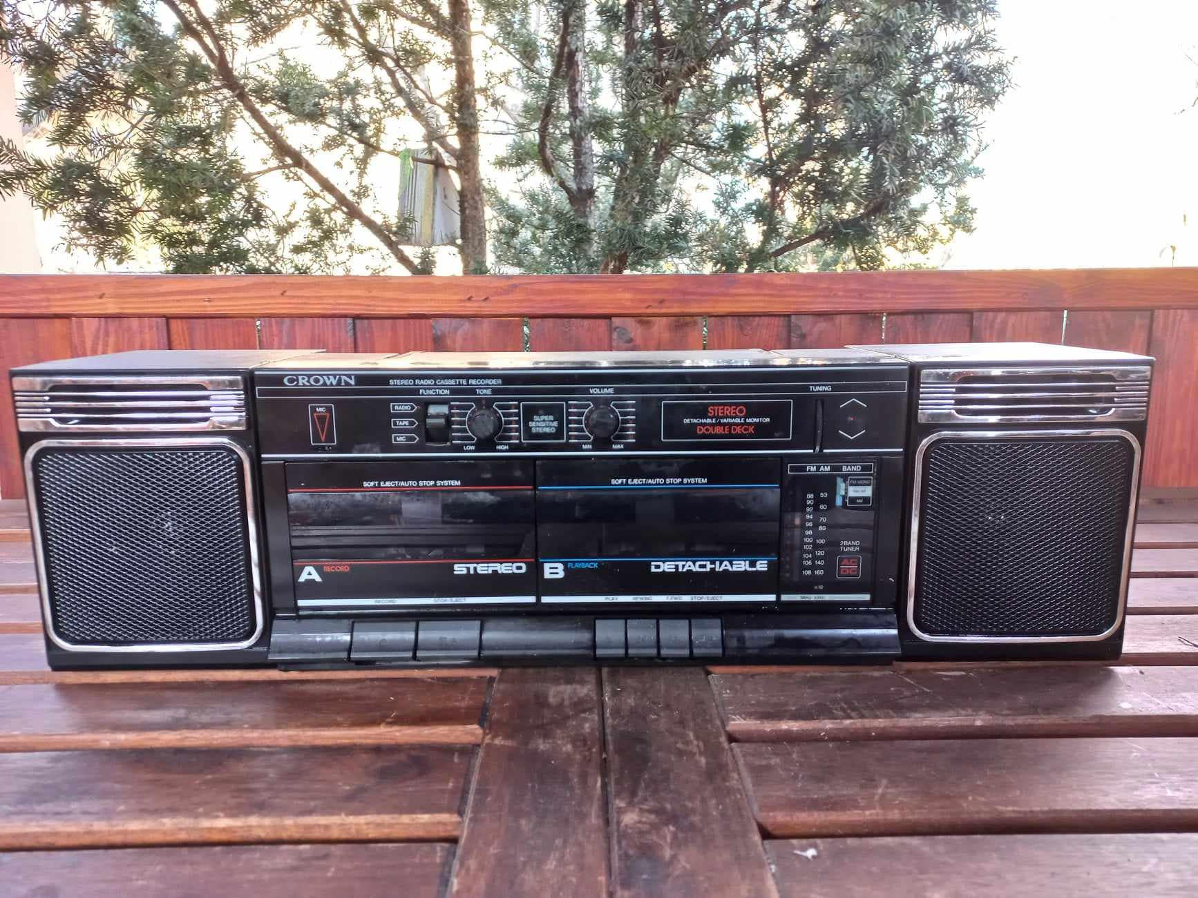 クラウン SZ 2150 ビンテージ日本製ラジカセダブルカセットプレーヤー