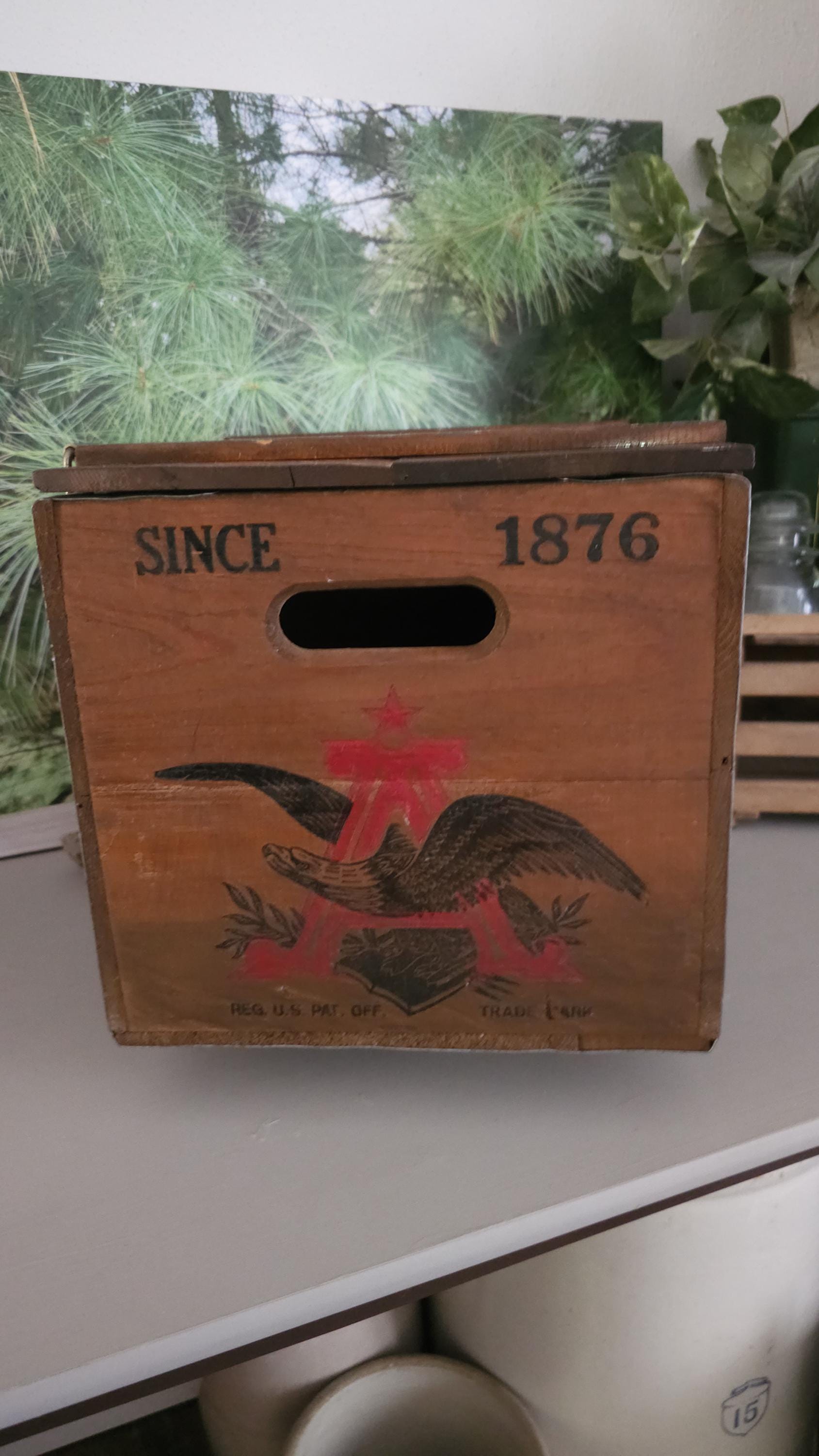 Vintage Anheuser Busch Wood Beer Crate: 100 Year Anniversary