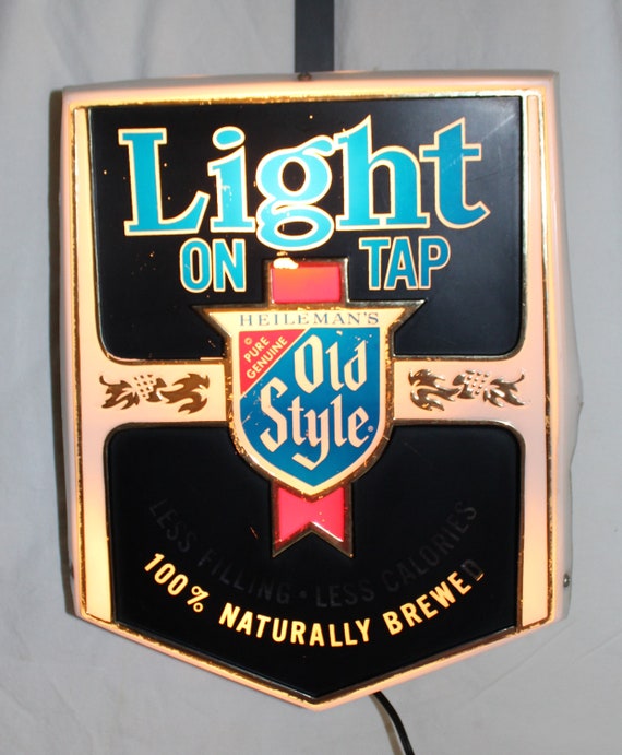 Vintage 1981 Heileman's Old Style Light on Tap Beer Lighted Motion