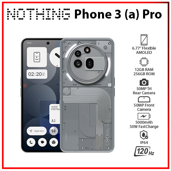 Nothing Phone 3(a) Pro GREY 12GB+256GB Dual SIM Unlocked Android