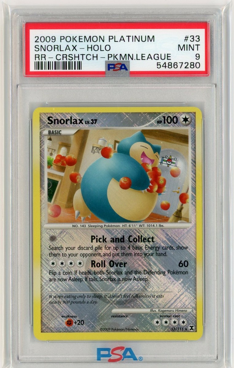 PSA 9 MINT - Snorlax 33/111 (2009 Pokemon League) Crosshatch Holo