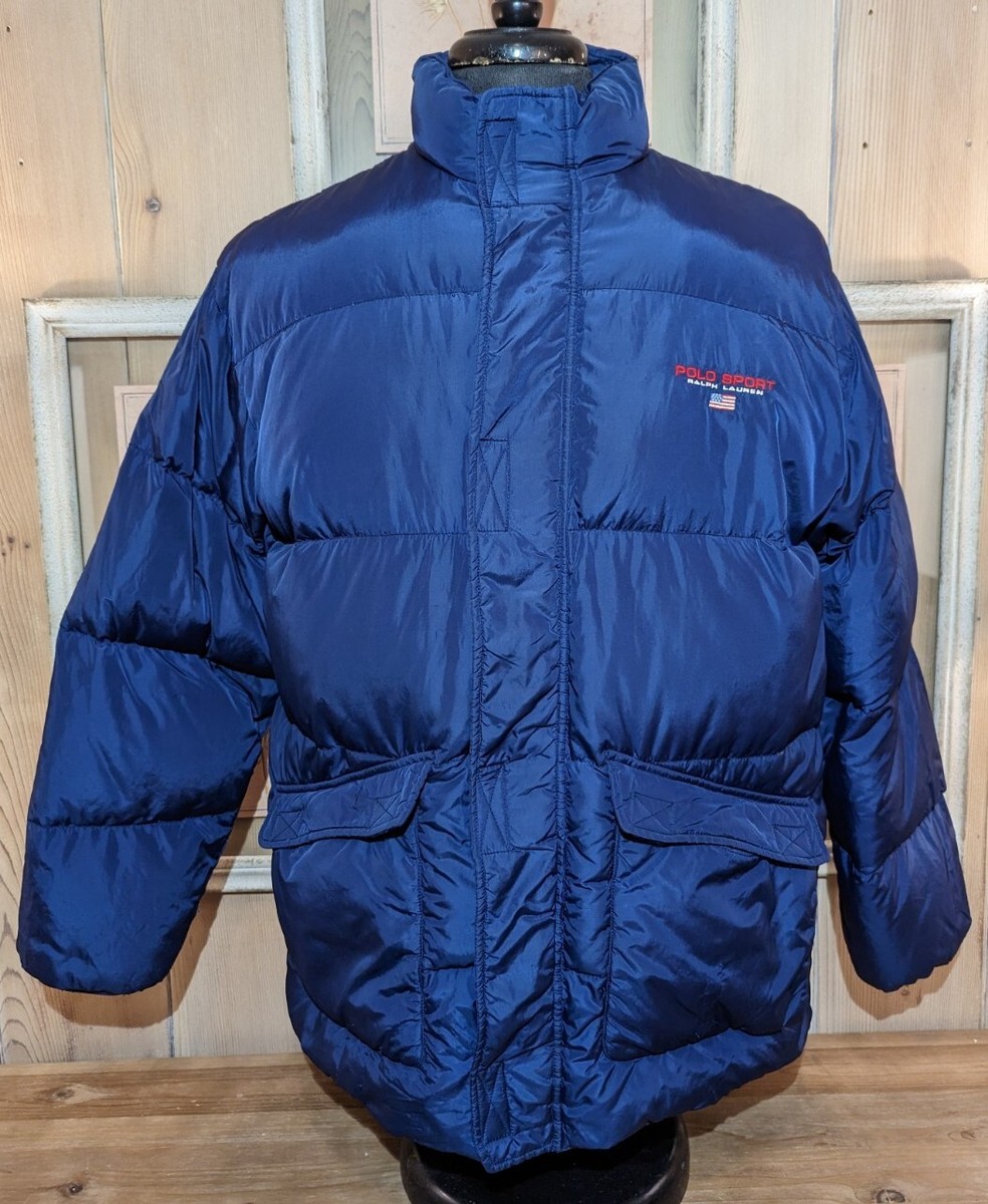 POLO SPORT RALPH LAUREN VINTAGE 90'S MENS NAVY DOWN PUFFER JACKET