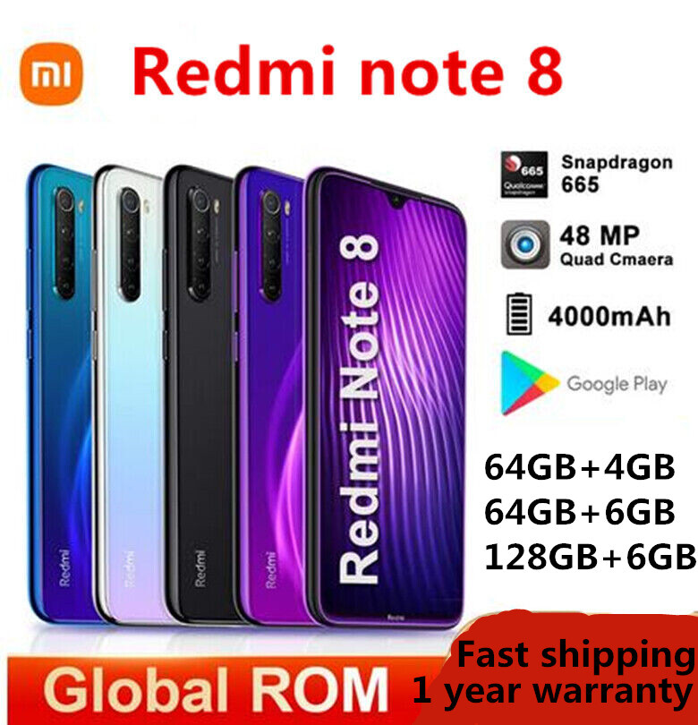 Xiaomi Redmi Note 8 64GB 128GB 4G Unlocked Android Global