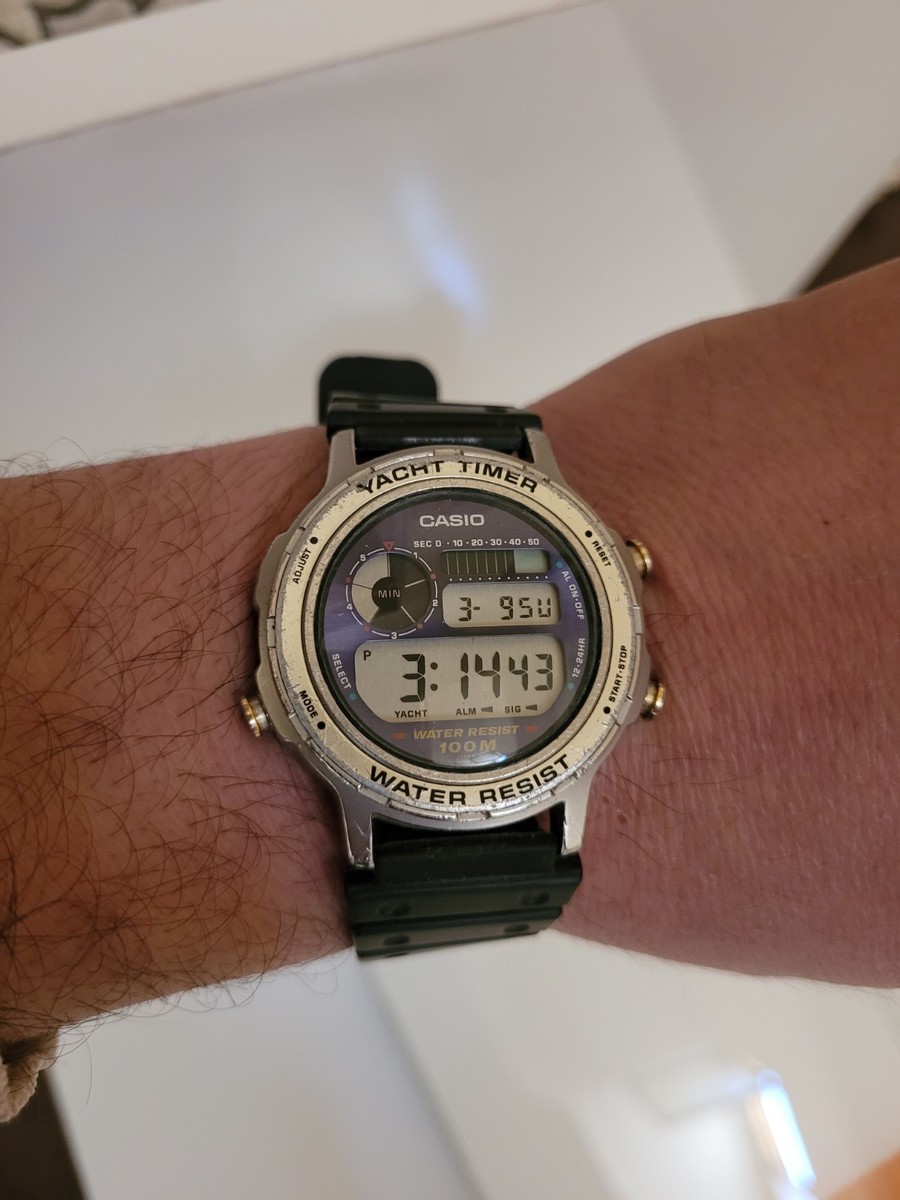 RARE VINTAGE CASIO 862 TRW-301 YACHT TIMER WATCH MENS STEEL JAPAN