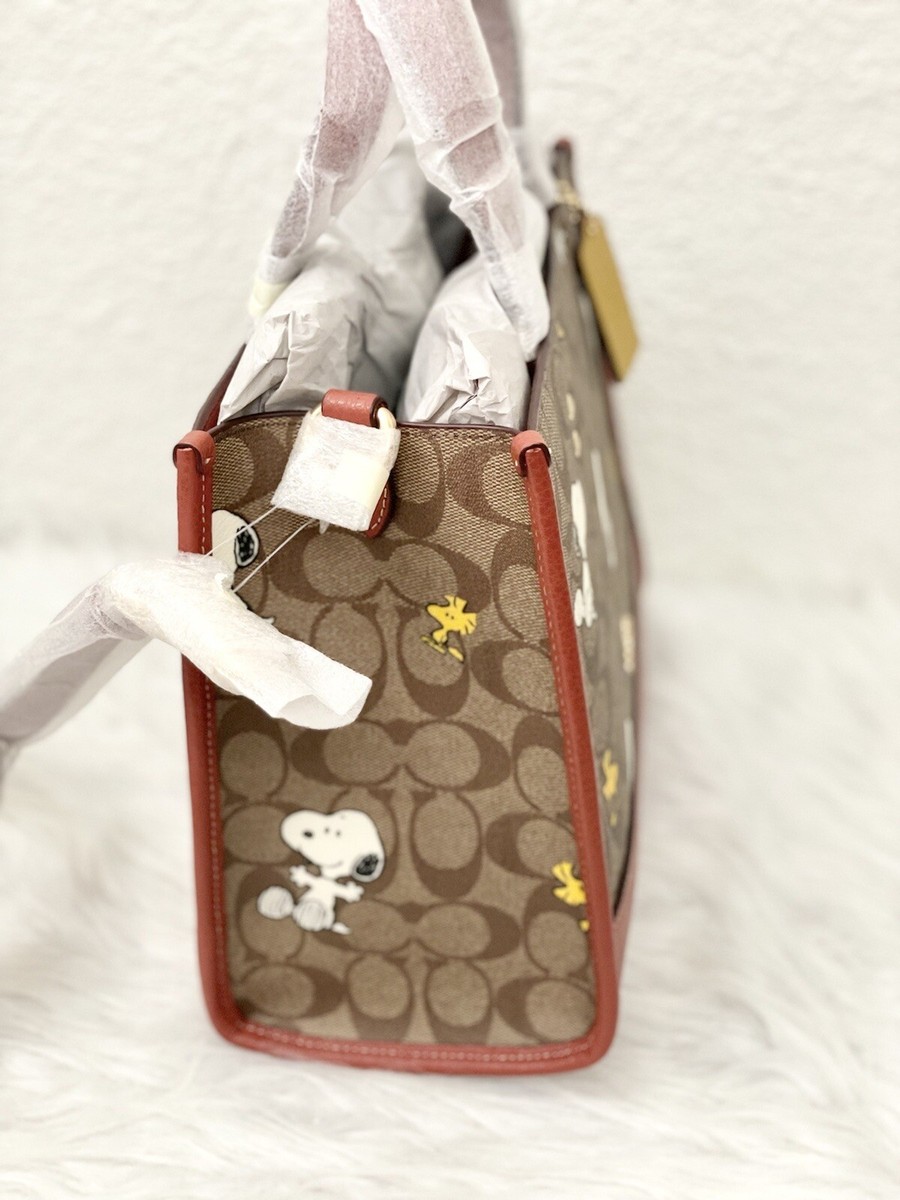 Coach X Peanuts Dempsey Carryall In Signature Canvas With Snoopy