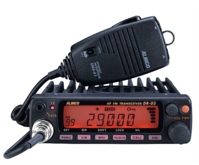 ALINCO DR-03SX Amateur Radio 29MHz FM Mobile Transceiver 10W Black