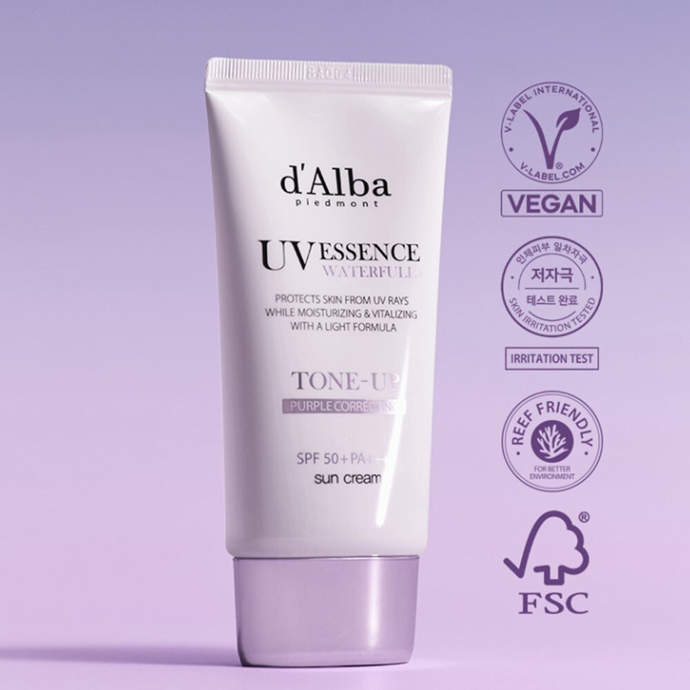 d'Alba UV Essence Waterfull Tone Up Sun Cream Purple SPF50+/PA++++