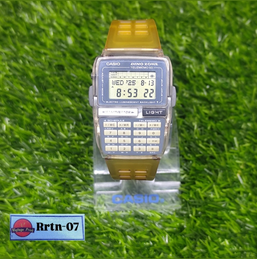 Vintage 90's Casio DBC-63 Dino Zone Transparent Grey Calculator