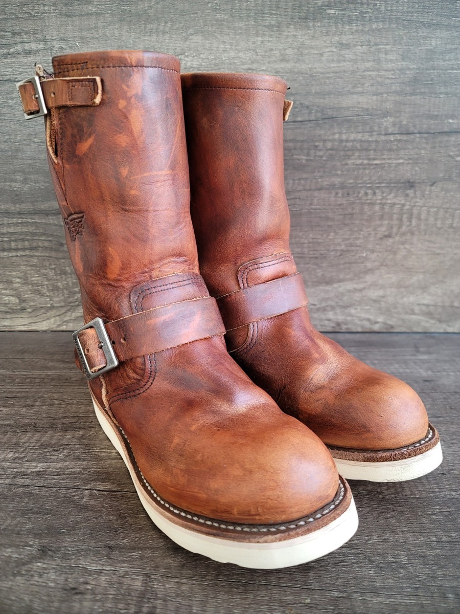 Redwing 2971 Engineer Brown leather Boots Sz 38.5 Men's US 6.5