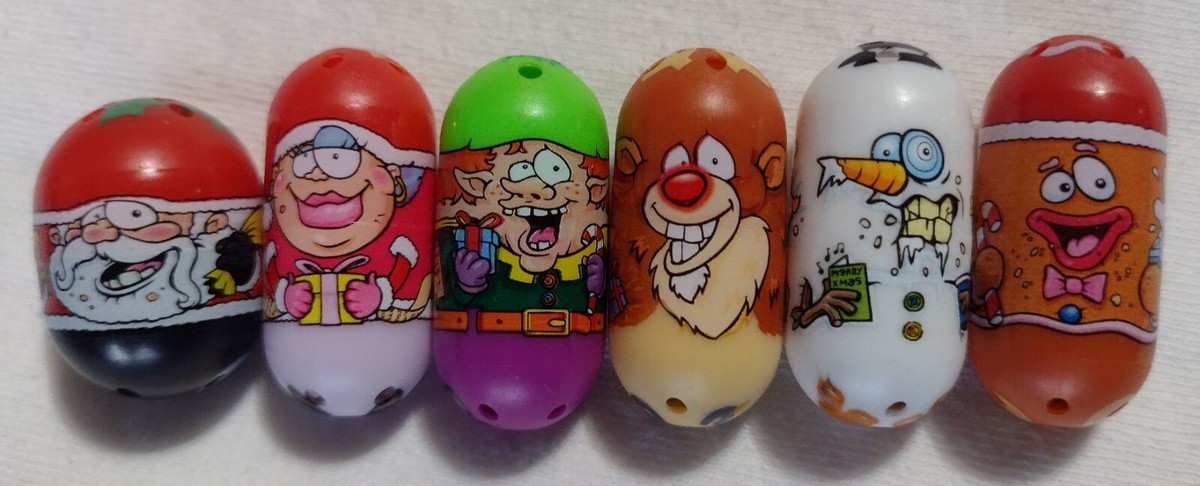 RARE LIMITED EDITION 6 MIGHTY MOOSE BEANZ CHRISTMAS BEAN SET SANTA