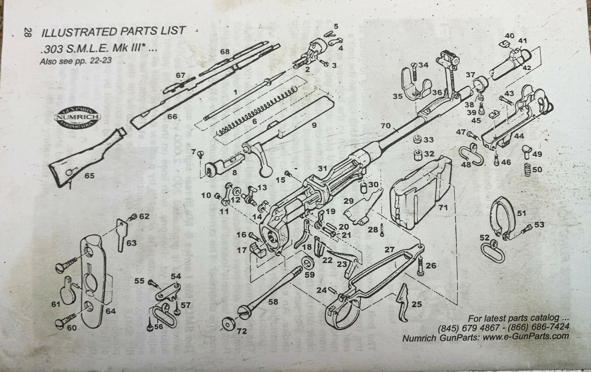 British Lee Enfield No1 mk3 SMLE Rifle Parts (Ishapore)combined