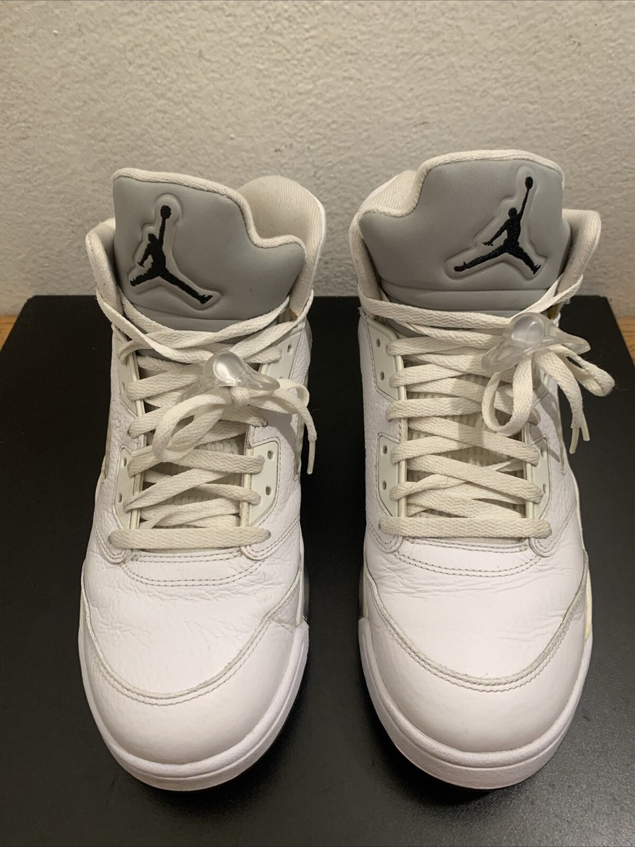 Nike Air Jordan 5 Retro Metallic White 136027-130 Mens Sz 10.5 | eBay