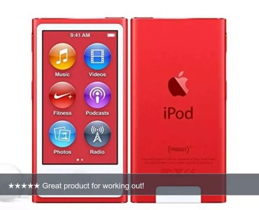Apple iPOD NANO 7th Gen 16GB PRODUCT RED A1446 (Latest Model