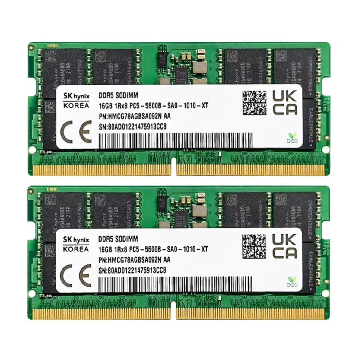 New Hynix 32GB (2X 16GB ) DDR5 5600MHz PC5-44800 1RX8 Laptop