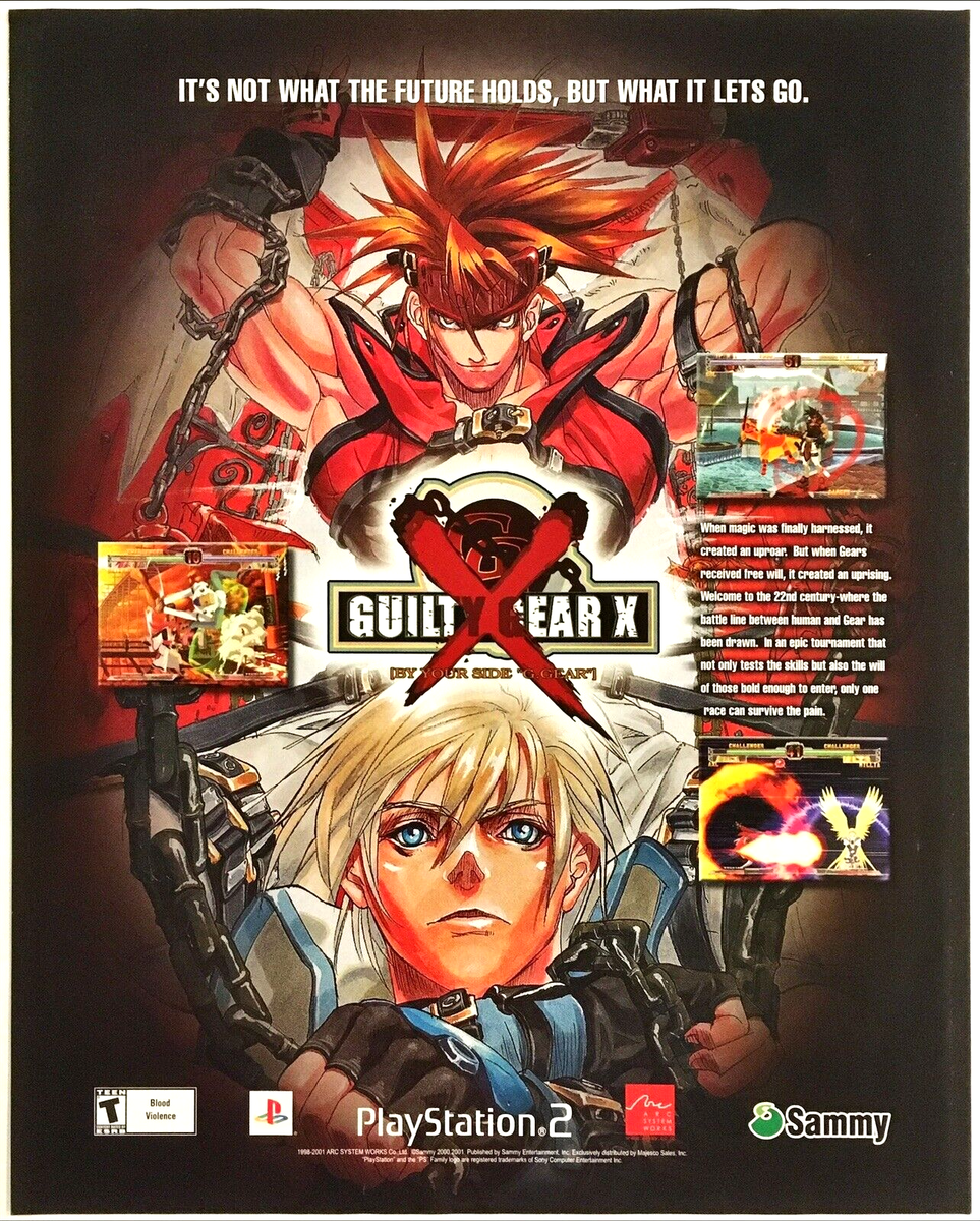 Vintage Print Ad 2001 Guilty Gear X PS2 Original Video Game Promo