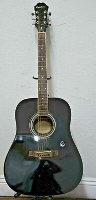 Epiphone DR-100 EB Acoustic Guitar Ebony Black 6-String Right