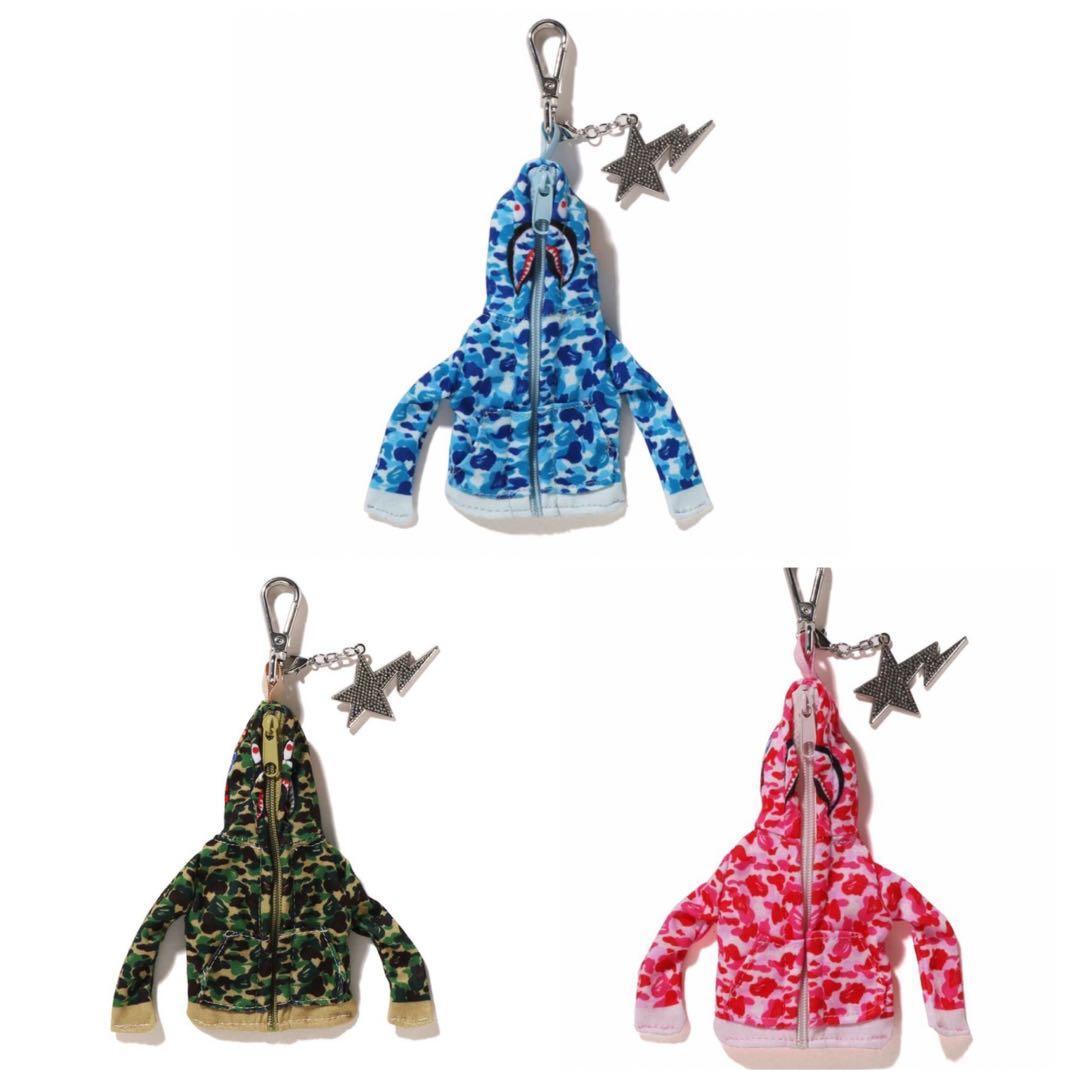 A BATHING APE SHARK FULL ZIP HOODIE KEYCHAIN ABC CAMO ~ BAPE Japan