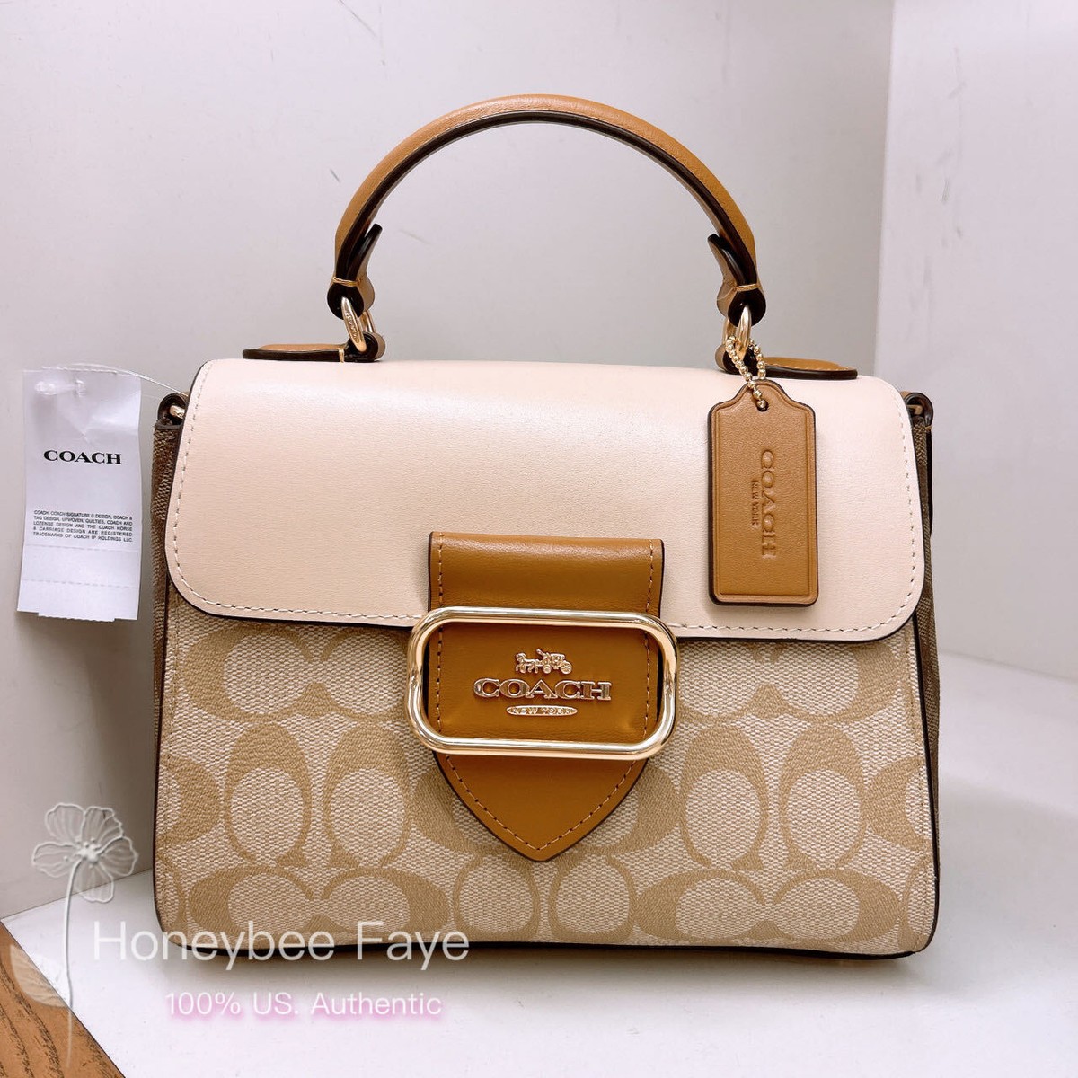 NWT Coach Morgan Top Handle Satchel Bag In Blocked Signature