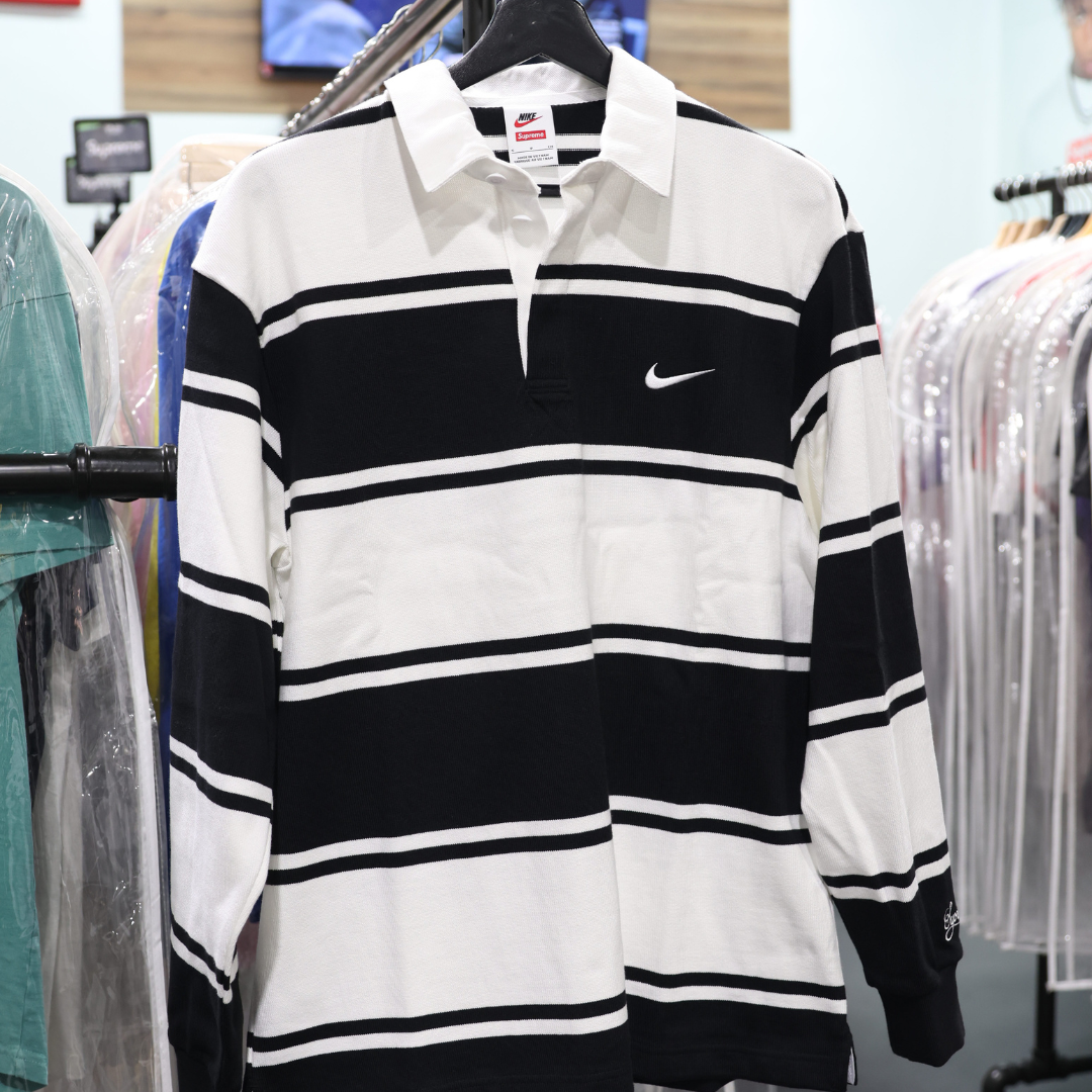 Supreme Nike Stripe Rugby (Black) | eBay