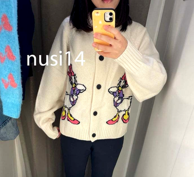 ZARA NEW WOMAN DAISY DUCK WOOL CARDIGAN HARRY LAMBERT DISNEY X