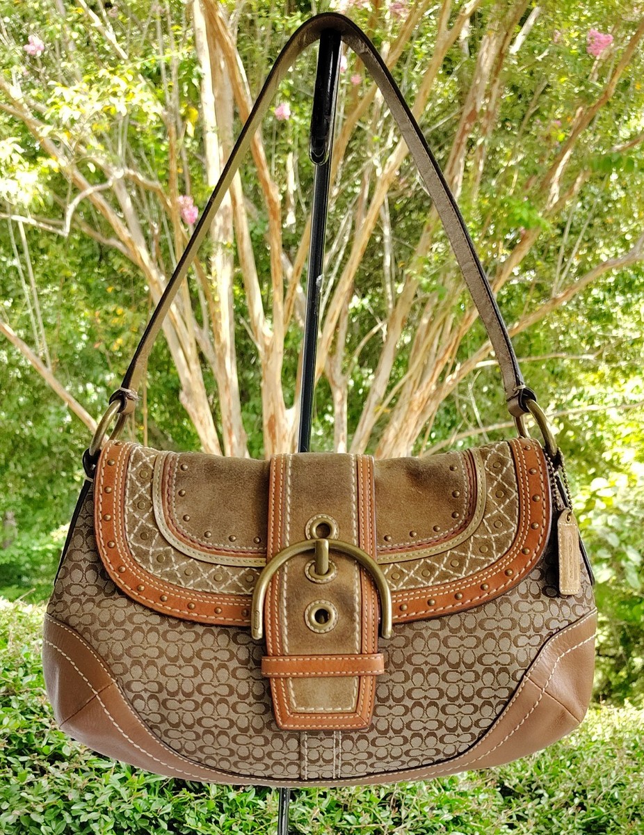 Coach MEDIUM Vintage Y2K Soho F11517 Beige Signature C Canvas