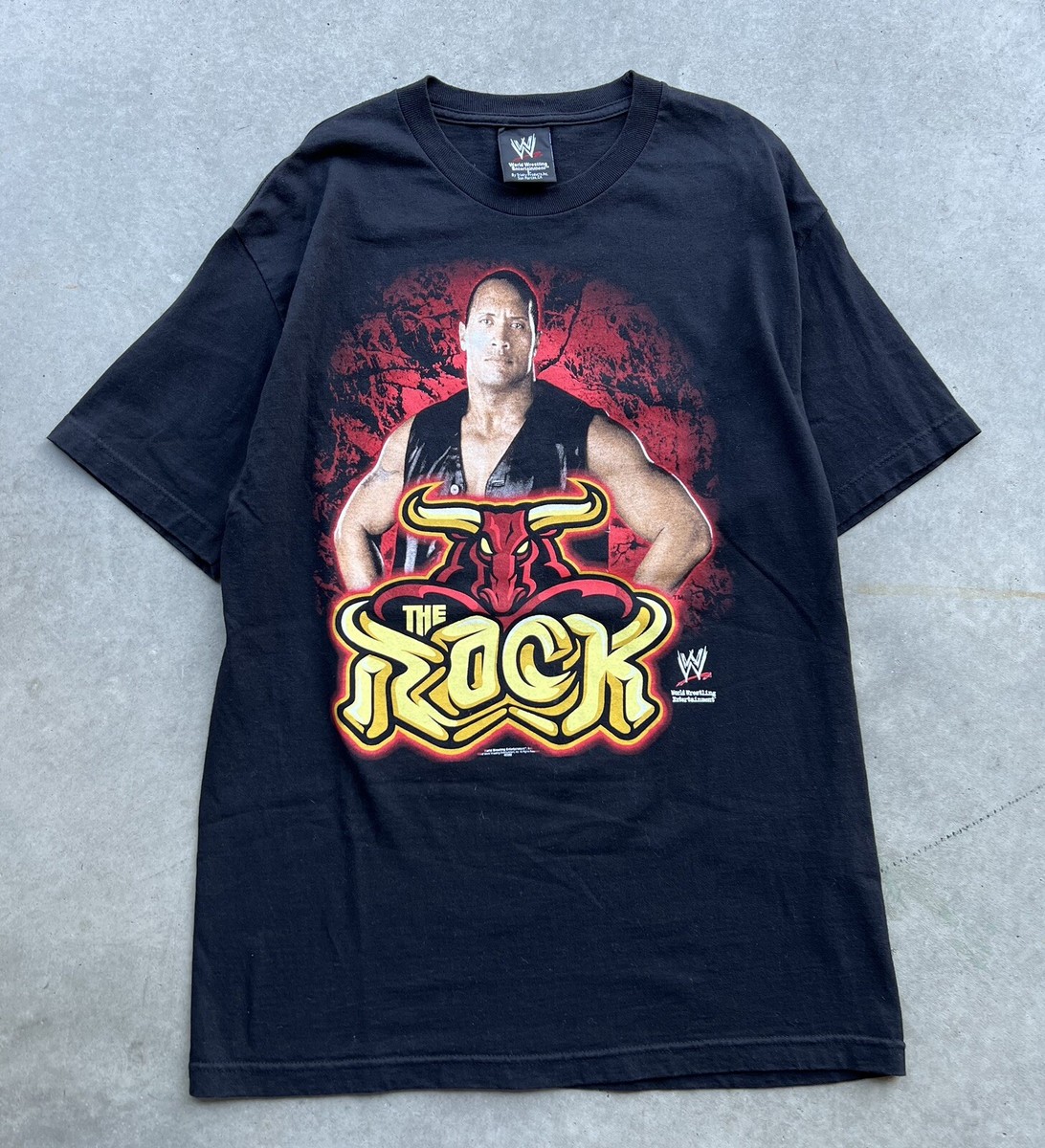 Vintage WWE The Rock 2002 Big Print T-shirt Mens Medium | eBay