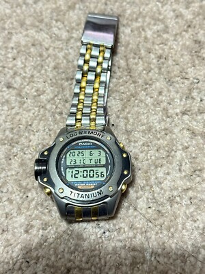 Vintage Casio Digital Watch Dep-700 Titanium Diver Scuba Log