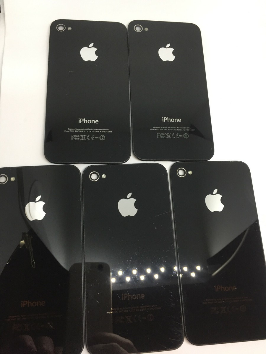 Lot of (5) Genuine A1332 Apple iPhone 4 Black Glass Replacement