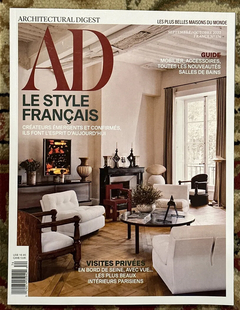 AD ARCHITECTURAL DIGEST MAGAZINE, Sept. / Oct., 2022 France No