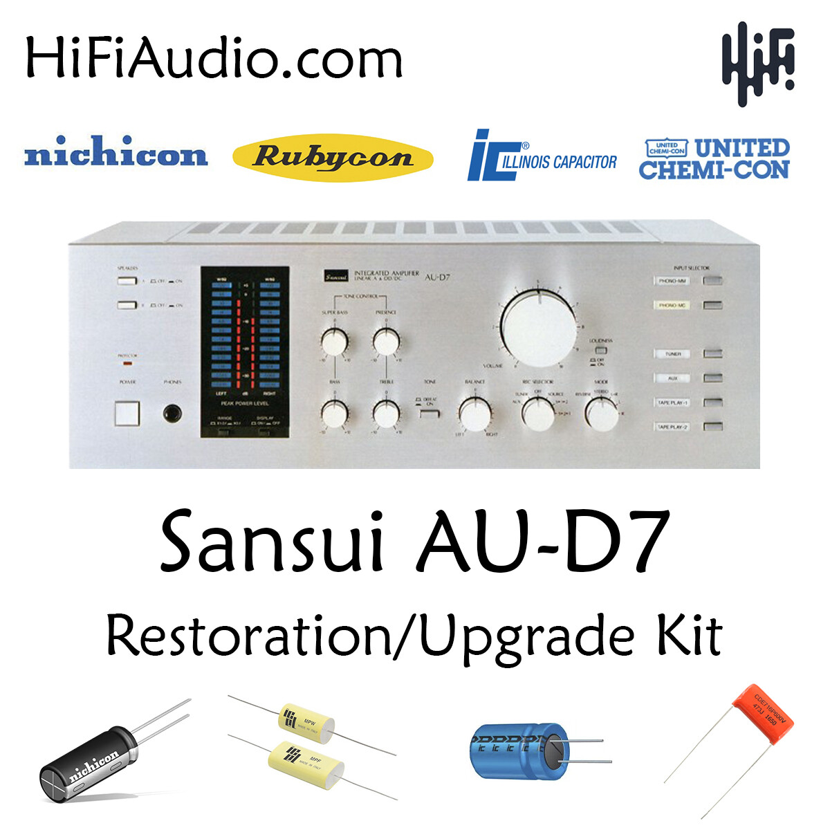 Sansui AU-D7 rebuild restoration recap upgrade kit repair filter