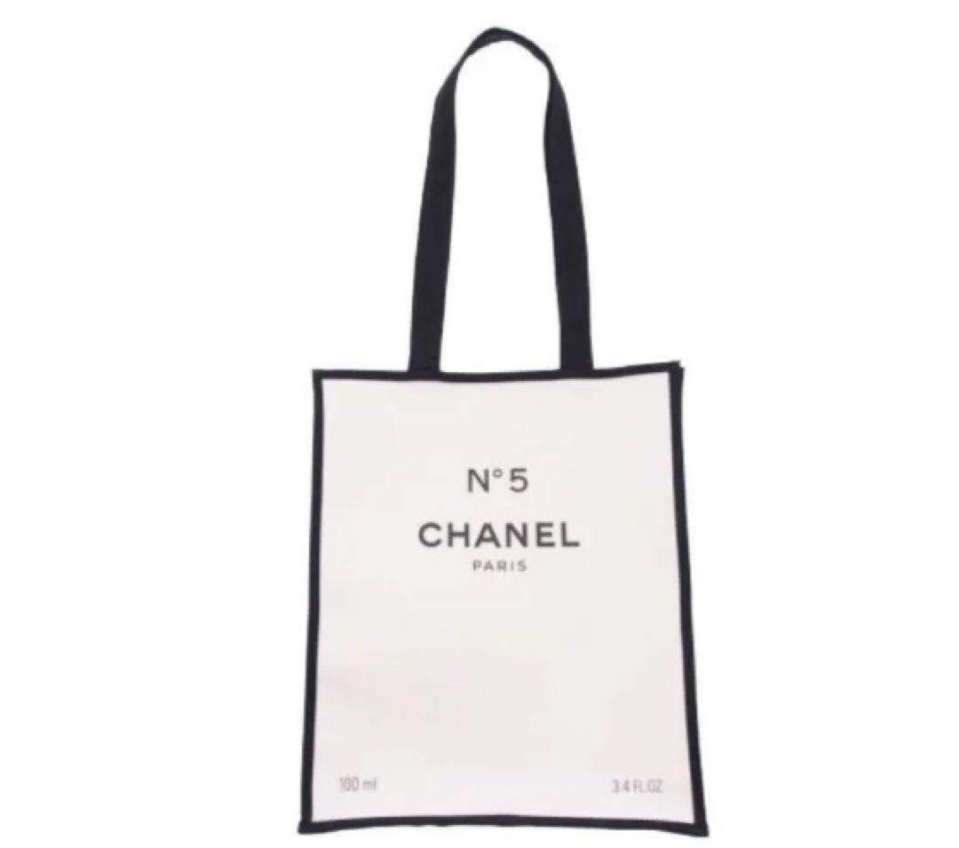 CHANEL N ° 5 No 5 100th Anniversary Tote Bag White × Black Novelty