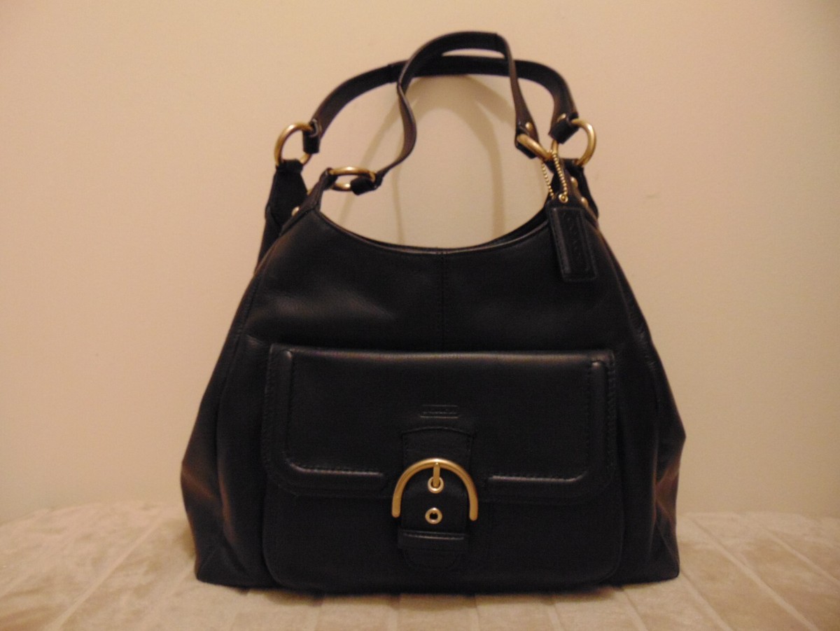 Coach Campbell Black leather hobo Shoulder bag | eBay