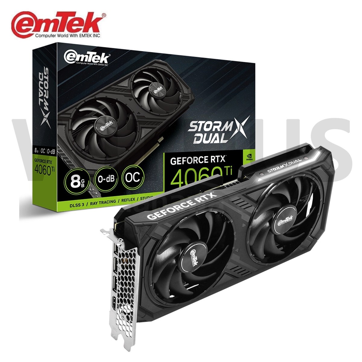 emTek GeForce RTX 4060 Ti STORM X Dual OC D6 8GB Gaming Graphic