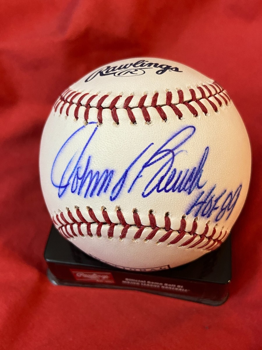 JOHNNY BENCH AUTOGRAPHED SIGNED HALL OF FAME BASEBALL 