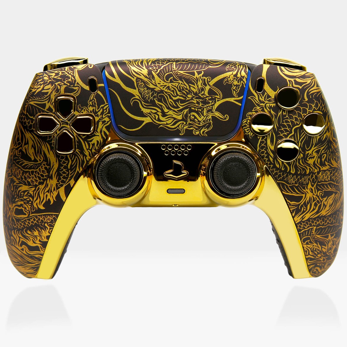 Golden Dragon Killscreen PS5 Controller Pro DualSense Gold Mouse
