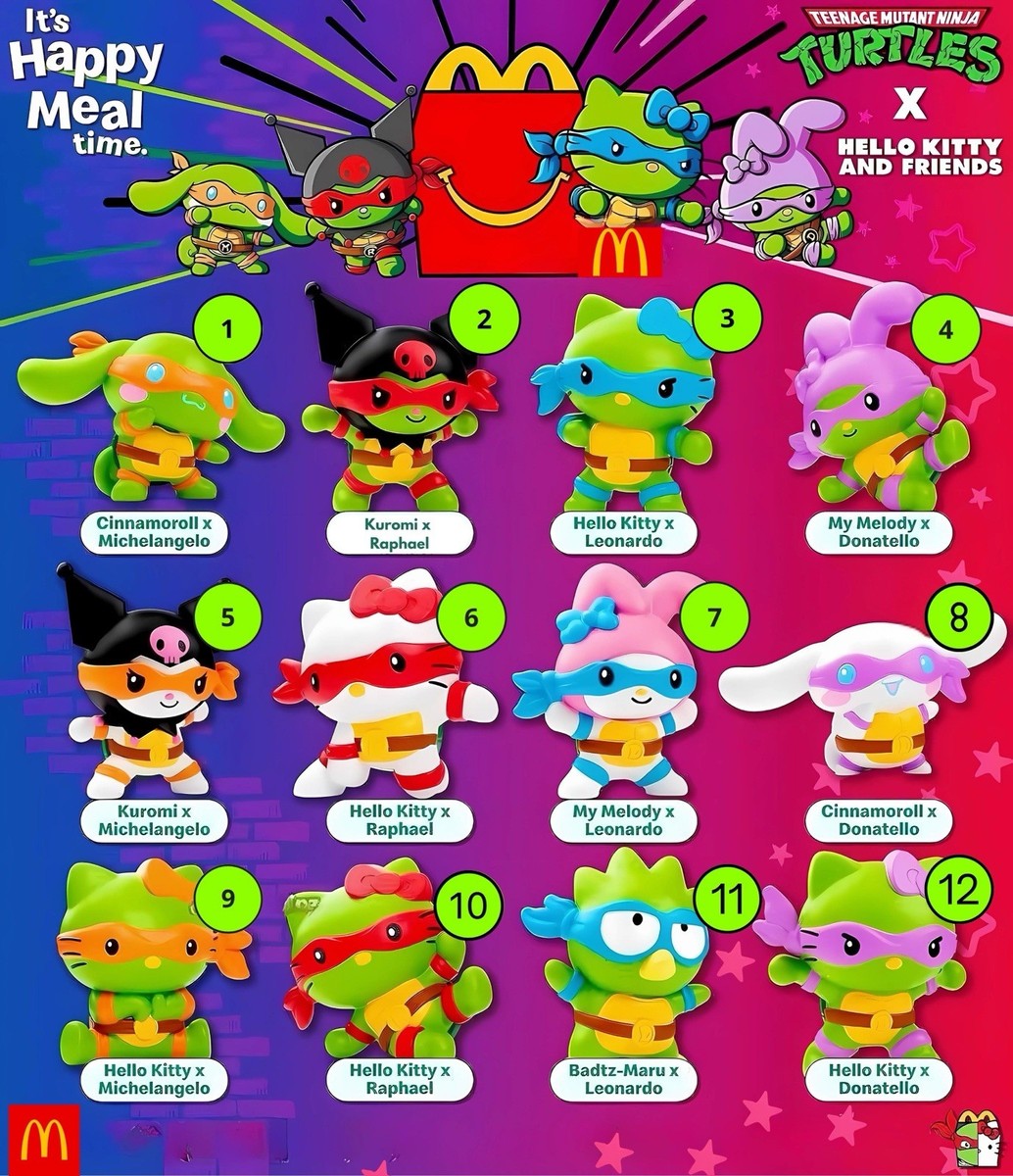 2025 Ninja Turtles X Hello Kitty McDonalds Toys | eBay