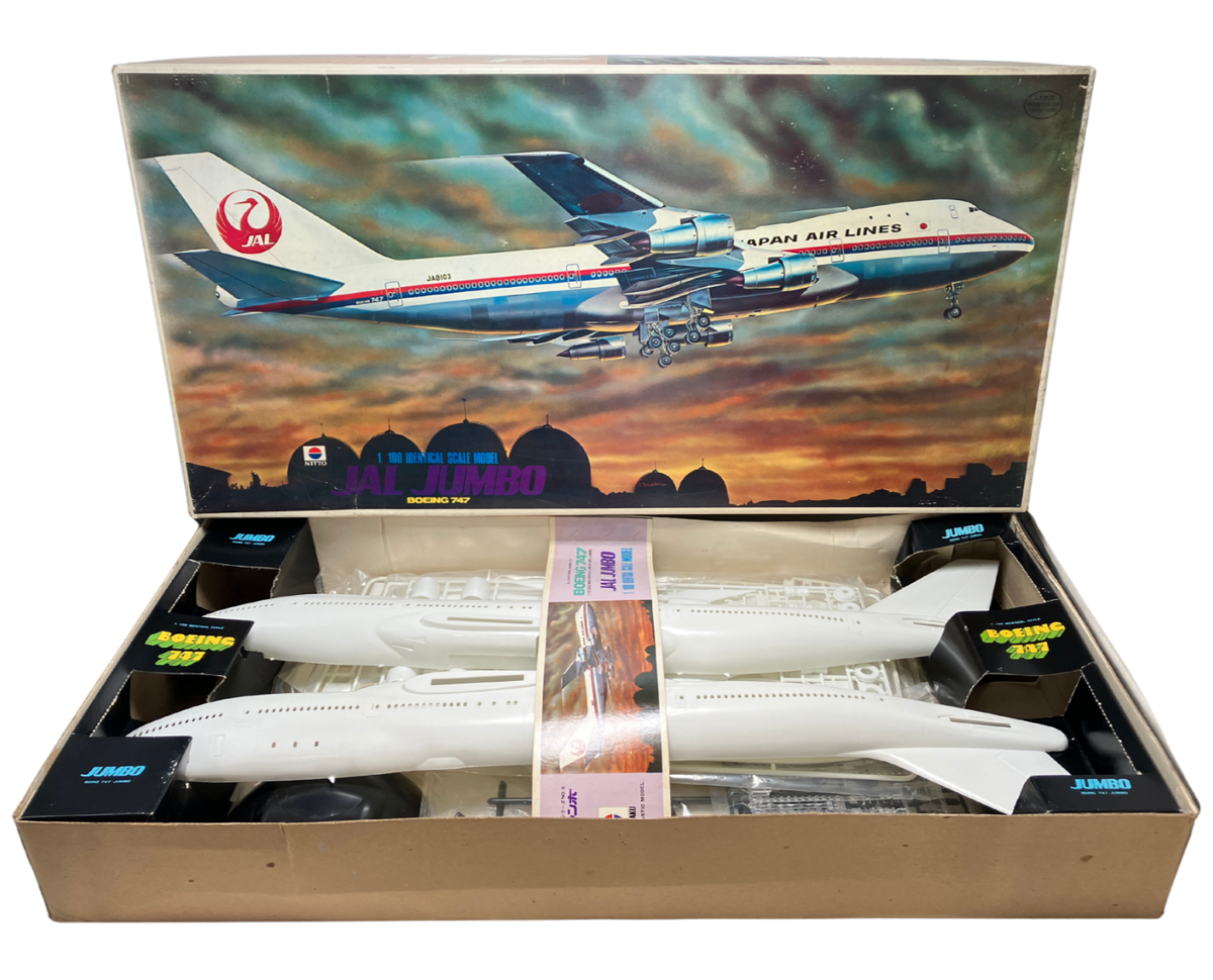 Nitto 1/100 BOEING 747 JAL Japan Air Line JUMBO Vintage Plastic