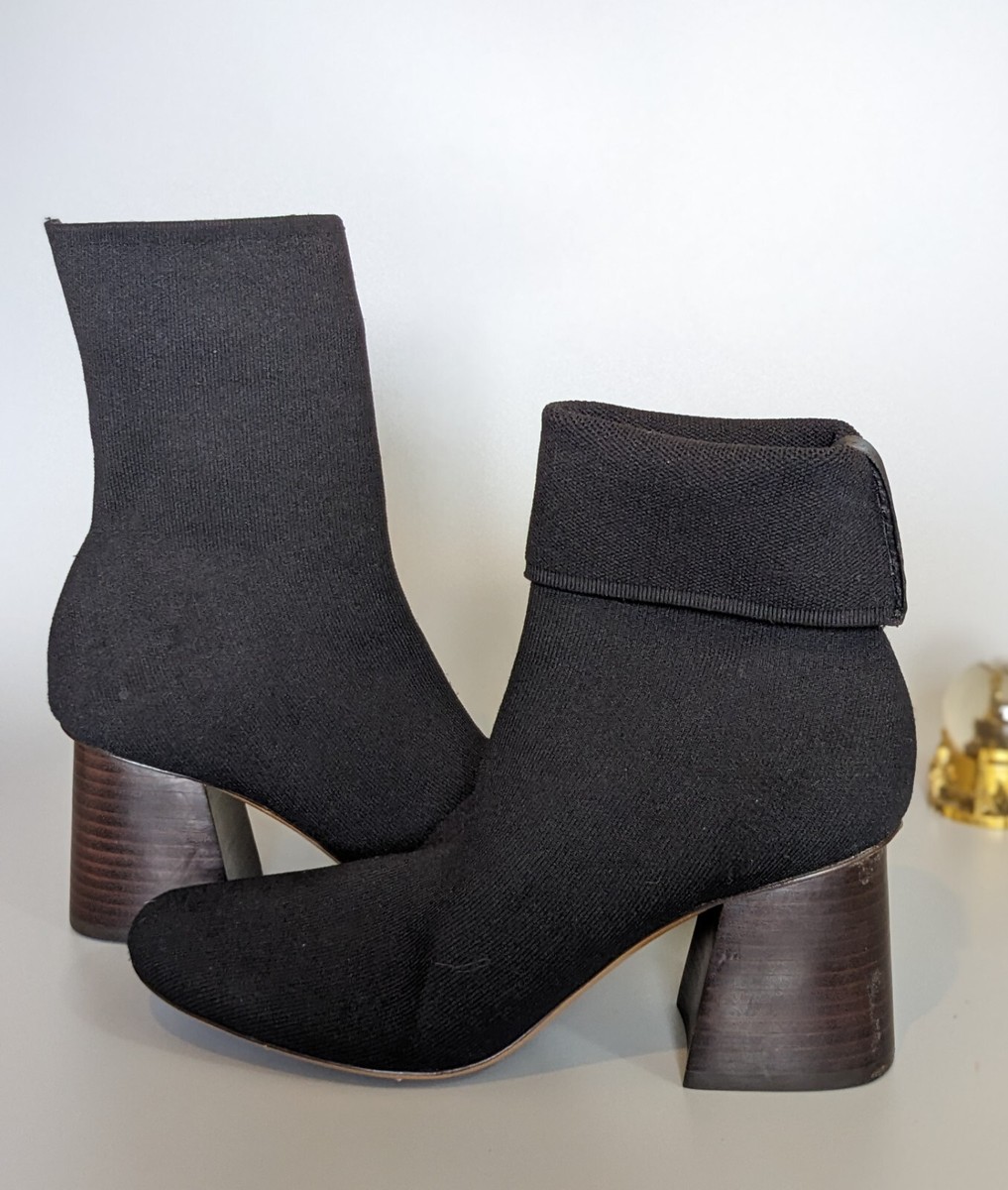 CELINE Stretch Knit Womens Black Ankle Sock Boots Size 36 EU/3 UK