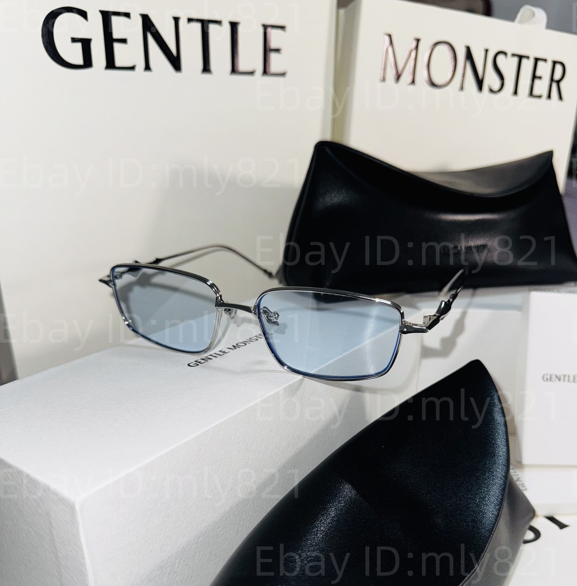 Gentlemonster Sunglasses BOLD - Atomic 02(B) Silver Frame Blue