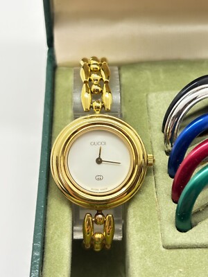 Near Mint w/Box] GUCCI 11/12 Ladies Change Bezel Watch 6 Colors